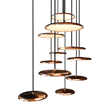 Modern Copper Pendant Lamp 3D model image 1 