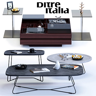 DITRE ITALIA Coffee Tables Set: Verve & St. Germain 3D model image 1 