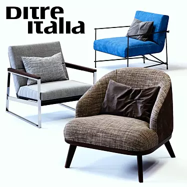 Italian Armchair Set: Kyo, St. Tropez, Daytona 3D model image 1 