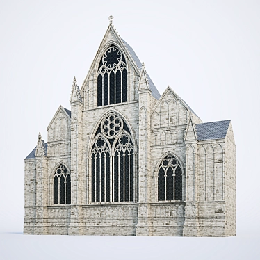 Gothic Facade: Magnificent, 23.3m Tall 3D model image 1 