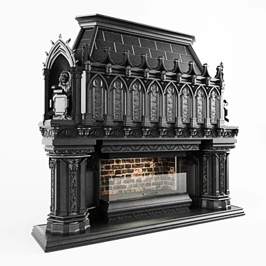 Ethereal Inferno Gothic Fireplace 3D model image 1 