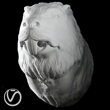 Beaver Plaster Head 3D model image 1 