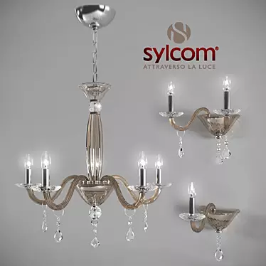 Sylcom Chandelier Set, Sconces 660/5, 660/А1, 660/А2 3D model image 1 