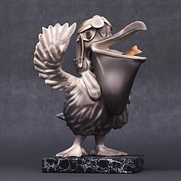 Elegant Pelican Figurine: 33cm Height 3D model image 1 