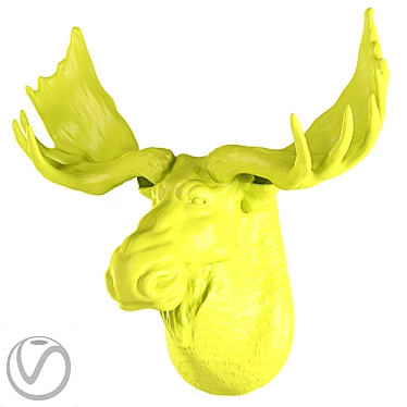 Elegant Gypsum Moose Sculpture 3D model image 1 