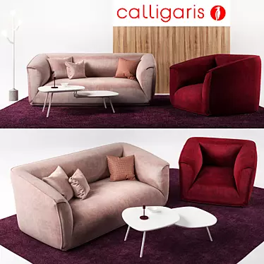 Modern Comfort: Calligaris Sweet Furniture Set 3D model image 1 