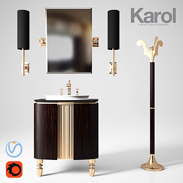 Italian Bathroom Furniture Collection: Karol Bania 3D model image 1 