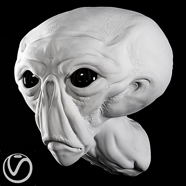 Alien Plaster Head 3D model image 1 