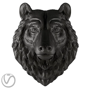 Bear Head Plaster Sculpture 3D model image 1 