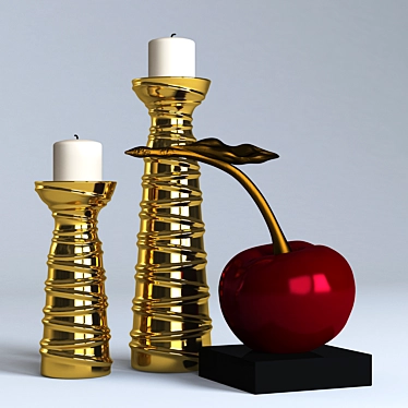 Resin Contemporary Cherry Statue 3D model image 1 