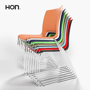 HON Motivate Stack Chairs: Vibrant Colors, Stacking Convenience 3D model image 1 