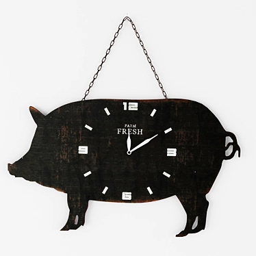 Rustic Steel Farm Fresh Clock 3D model image 1 