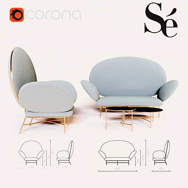 Elegant Stay Sofa: Invitation to Sit 3D model image 1 