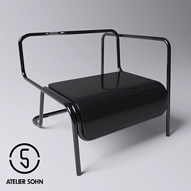 Sleek Convertible Armchair 3D model image 1 