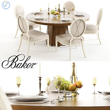 Elegant Baker Encircle X-Back Set 3D model image 1 