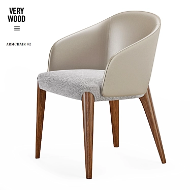 Elegant Bellevue Armchair by VeryWood 3D model image 1 