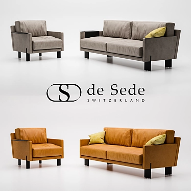 Luxury Desede DS-77 Sofa & Armchair 3D model image 1 