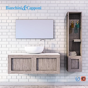 B&C Urban Chic Bathroom Furniture Set 3D model image 1 