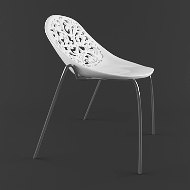 Elegant Steel Chair 3D model image 1 