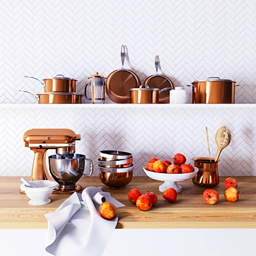 Crate &amp; Barrel copper kitchen decor set