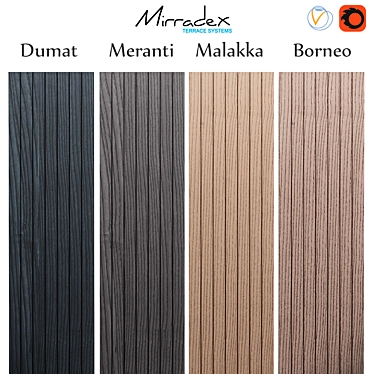 Mirradex Slip Decking: Durable and Stylish Terrace Boards 3D model image 1 