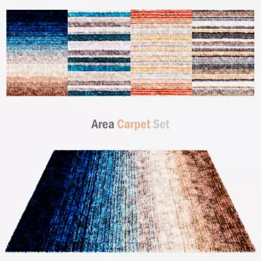 Luxurious Long Pile Carpets | Area Rug Set 3D model image 1 