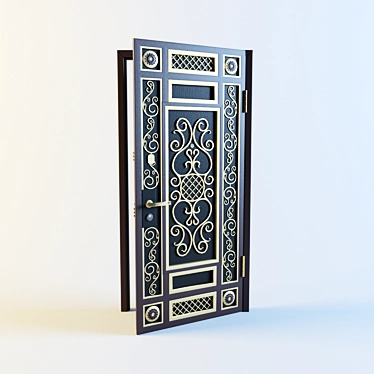 Title: "Uzkovka" Metal Entrance Door - 900 x 2050mm 3D model image 1 