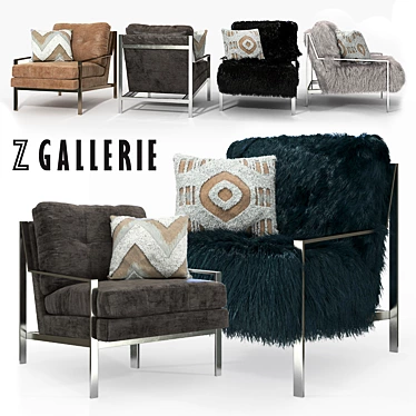 Zgallerie Axel Accent Chair: Modern Elegance for Your Home 3D model image 1 