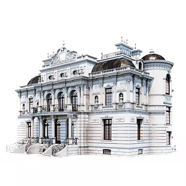 Elegant Heritage Facade 3D model image 1 