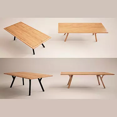 Modern Wooden Dining Tables 3D model image 1 
