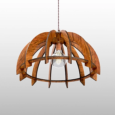 Wooden Umbrella Chandelier 3D model image 1 