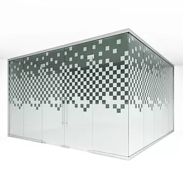 Sleek Glass Office Partition 3D model image 1 