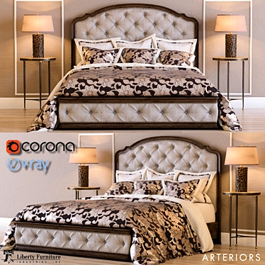 Liberty Amelia Queen Bed: Elegant and Luxurious 3D model image 1 