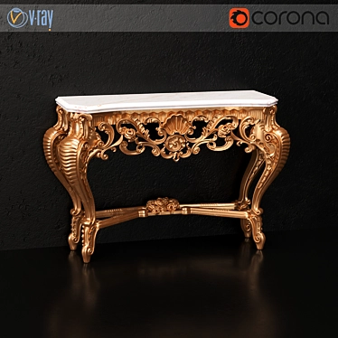 Elegant Silik Console 3D model image 1 