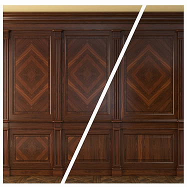 Inlaid Wooden Panels Set 3D model image 1 