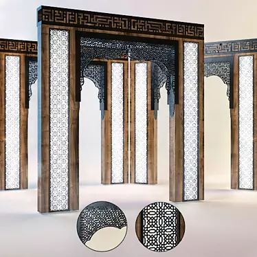 Elegant Arabic Arc Pendant 3D model image 1 