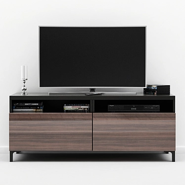 Sleek Scandinavian TV Stand 3D model image 1 