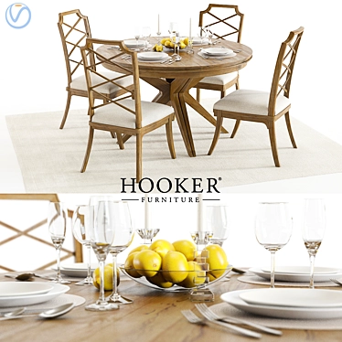 Modern Hooker Retropolitan Dining Set - 3D Models 3D model image 1 