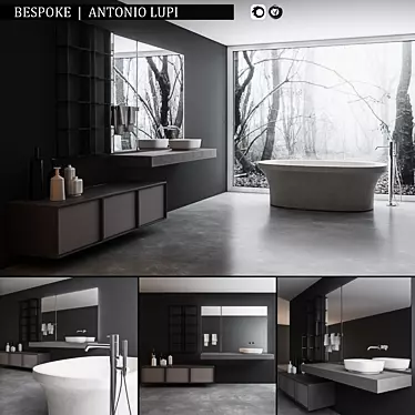 Luxury Bathroom Furniture Set - Customizable Design 3D model image 1 