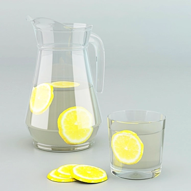 Elegant Glass Pitcher 3D model image 1 