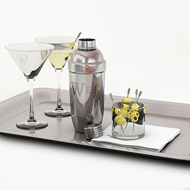 Elegant Cocktail Mixology Set 3D model image 1 