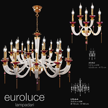 Elegant Juliënne Clear Chandelier 3D model image 1 