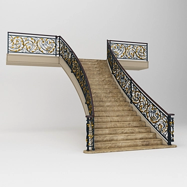 Elegant Staircase Masterpiece 3D model image 1 