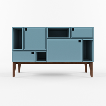 Modern Scandinavian Style Sideboard - 3 3D model image 1 