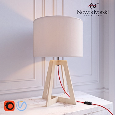 Modern Wooden Desk Lamp - Nowodvorski Across M 3D model image 1 