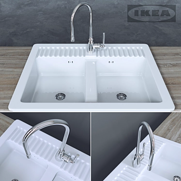 DOMSJÖ IKEA Sink- 83x66 cm - Fits 60cm Cabinets 3D model image 1 