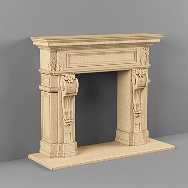 Elegant Fireplace Portal 3D model image 1 