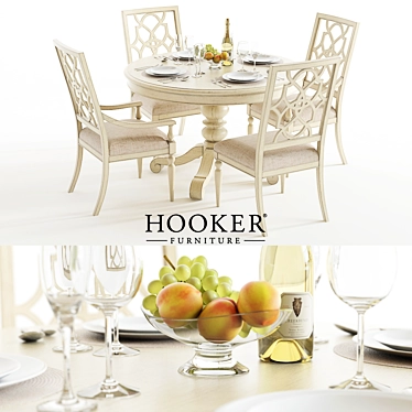 Elegant Hooker Sandcastle Dining Set 3D model image 1 