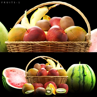 Vibrant Fruits Collection 3D model image 1 