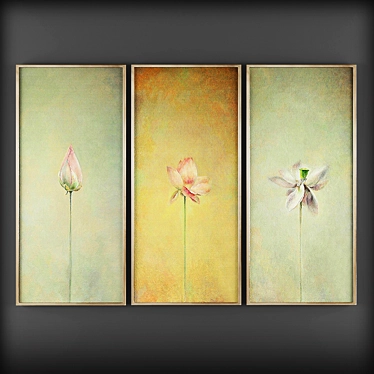 Floral Masterpieces: Triptychs & Diptychs 3D model image 1 